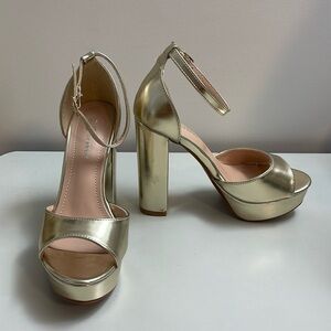 Forever gold platform shoes